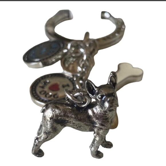 New Boston Terrier I Love My Puppy Dog Best in Show Charm Keychain Gift - Picture 2 of 3